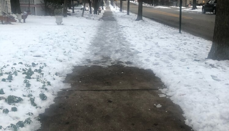 snowy sidewalk